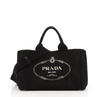 Prada Canapa Convertible Tote Canvas Large