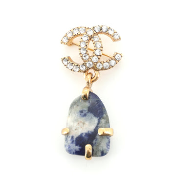 Chanel CC Drop Brooch Crystal Embellished Metal and Stone