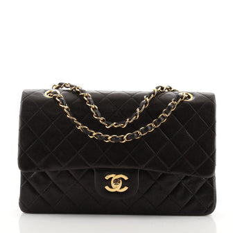 Chanel Vintage Classic Double Flap Bag Quilted Lambskin Medium