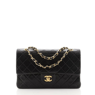 Chanel Vintage Classic Double Flap Bag Quilted Lambskin Medium
