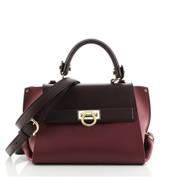 Salvatore Ferragamo Tricolor Sofia Satchel Smooth Leather Small