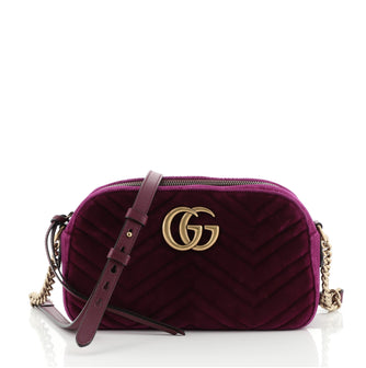 Gucci GG Marmont Shoulder Bag Matelasse Velvet Small