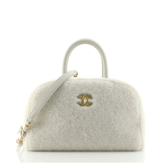 Chanel Coco Handle Bowling Bag Shearling Medium