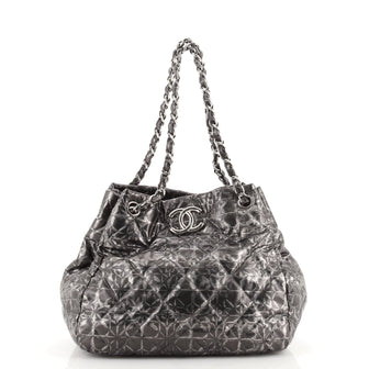 Chanel Rock in Moscow Accordion Tote Quilted Printed Nylon Medium
