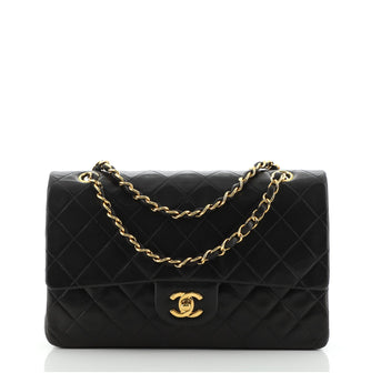 Chanel Vintage Classic Double Flap Bag Quilted Lambskin Medium