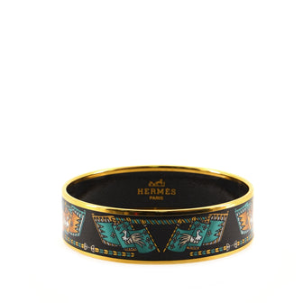 Hermes Bangle Bracelet Printed Enamel Wide