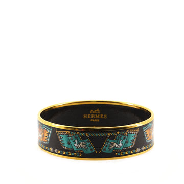 Hermes Bangle Bracelet Printed Enamel Wide