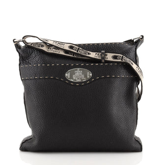 Fendi Vintage Selleria Zip Messenger Bag Leather Medium