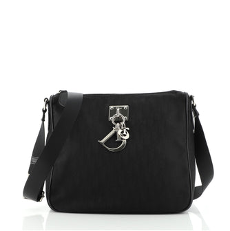 Christian Dior Vintage Lovely Zip Crossbody Diorissimo Nylon and Leather Small