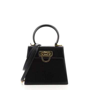 Salvatore Ferragamo Gancini Convertible Top Handle Bag Saffiano Leather Mini