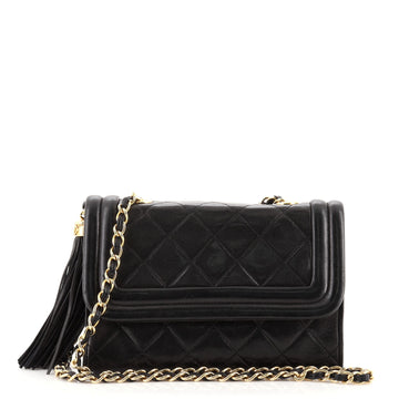 Chanel Vintage Tassel Flap Bag Quilted Lambskin Mini