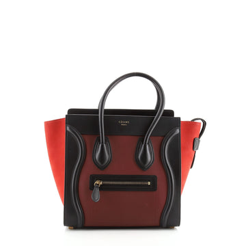 Celine Tricolor Luggage Bag Leather Micro