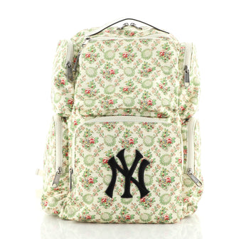 Gucci MLB Front Pocket Backpack Printed Satin with Applique Medium