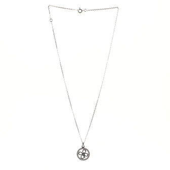 Chaumet Accroche Coeur Clover Pendant Necklace 18K White Gold and Diamonds