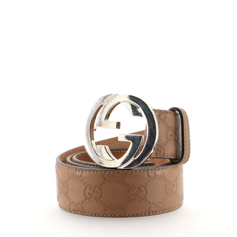 Gucci Interlocking G Belt Guccissima Leather Wide