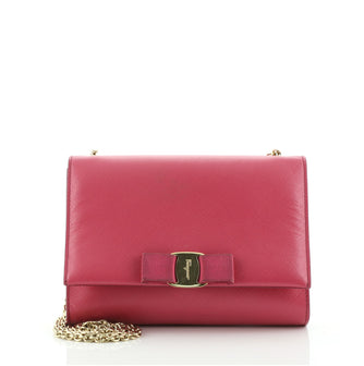 Salvatore Ferragamo Ginny Crossbody Bag Saffiano Leather Small