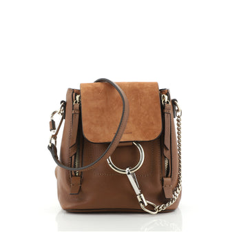 Chloe Faye Backpack Leather and Suede Mini
