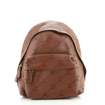 Stella McCartney Logo Backpack Perforated Faux Leather Mini