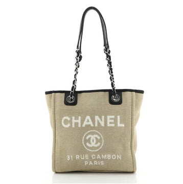 Chanel North South Deauville Tote Canvas Small