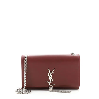 Saint Laurent Classic Monogram Tassel Crossbody Bag Leather Small