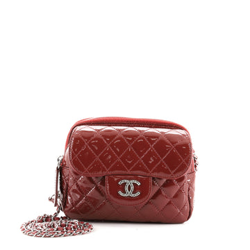 Chanel Brilliant Wallet Crossbody Bag Quilted Patent Leather Mini