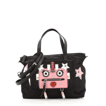 Prada Convertible Robot Zip Tote Tessuto Small