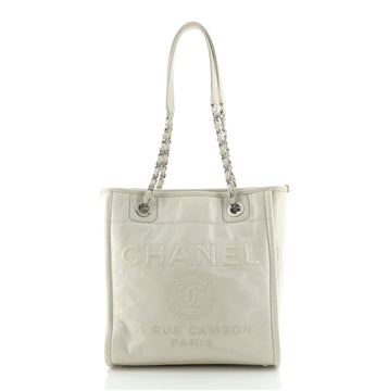 Chanel North South Deauville Tote Glazed Calfskin Small