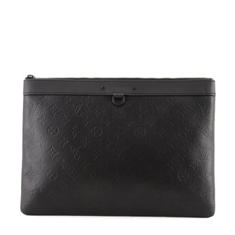 Louis Vuitton Discovery Pochette Monogram Shadow Leather GM