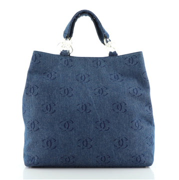 Chanel Vintage CC Tote Denim Large