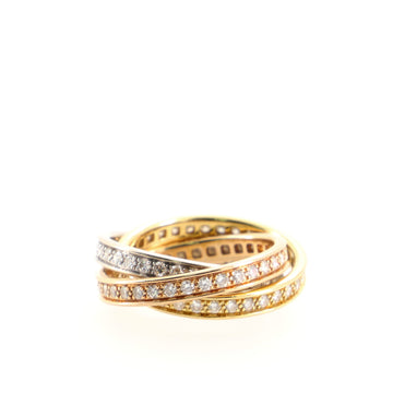 Cartier Trinity Ring 18K Tricolor Gold with Diamonds