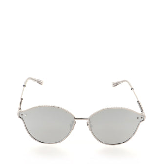 Bottega Veneta Mirrored Cat Eye Sunglasses Metal with Intrecciato Detail