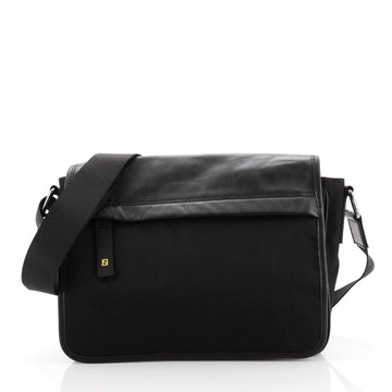 Fendi Flap Messenger Nylon and Leather Medium