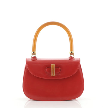Gucci Vintage Resin Top Handle Flap Bag Leather Small