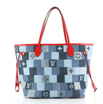 Louis Vuitton Neverfull Tote Damier and Monogram Patchwork Denim MM