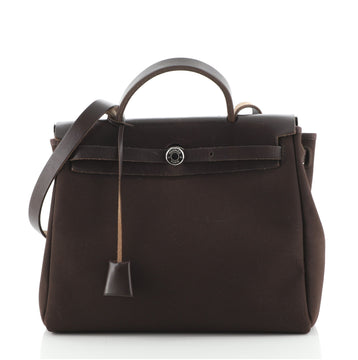 Hermes Herbag Zip Leather and Toile 31