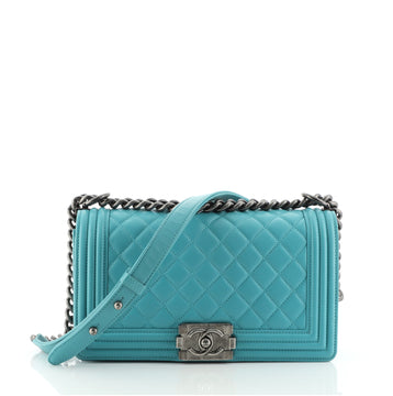 Chanel Boy Flap Bag Quilted Lambskin Old Medium