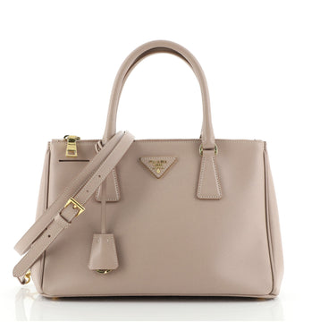 Prada Double Zip Lux Tote Saffiano Leather Small