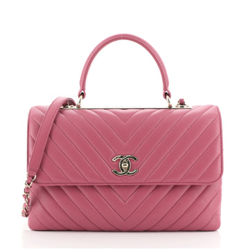 Chanel Trendy CC Top Handle Bag Chevron Lambskin Medium