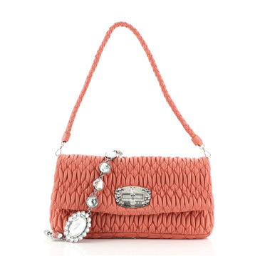 Miu Miu Crystal Clutch Matelasse Leather Medium