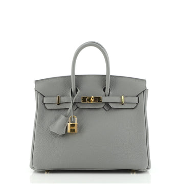 Hermes Birkin Handbag Grey Togo with Gold Hardware 25