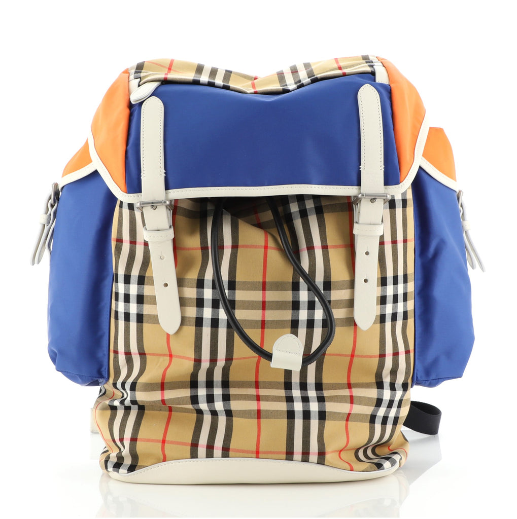 burberry ranger leather backpack Burberry Ranger Backpack Vintage Check Nylon and Leather 71497