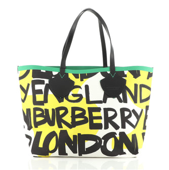 Burberry Reversible Graffiti Giant Tote Printed Canvas XL
