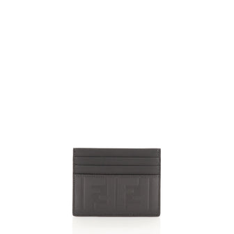 Fendi Card Holder Zucca Embossed Leather