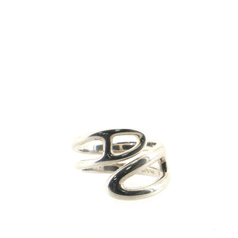 Hermes Chaine d'Ancre Twist Ring Sterling Silver Small