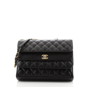 Chanel Triple Flap Bag Quilted Calfskin Medium