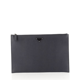 Prada Logo Pouch Saffiano Leather Large