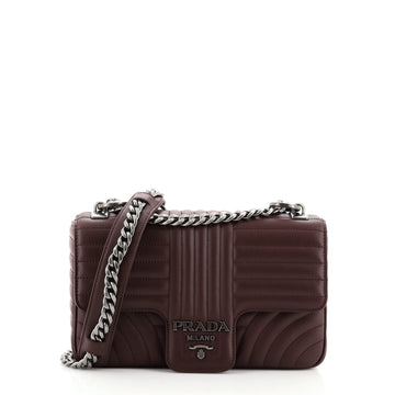 Prada Chain Flap Shoulder Bag Diagramme Quilted Leather Medium