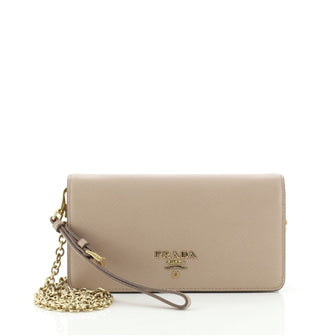 Prada Wristlet Wallet on Chain Saffiano Leather Mini