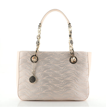 Bvlgari Monte Plisse Tote Pleated Leather Medium