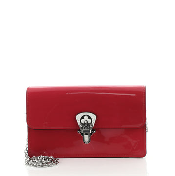 Louis Vuitton Cherrywood Chain Wallet Vernis with Monogram Canvas